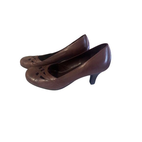 Naturalizer brown leather pumps heels size 7M - Picture 1 of 6